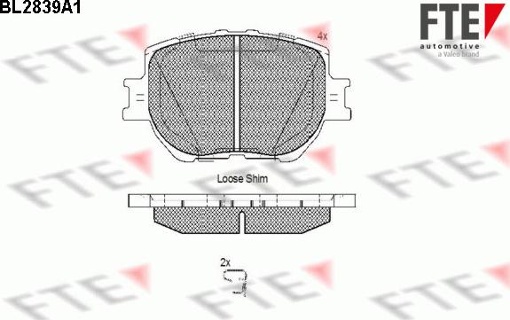 FTE BL2839A1 - Гальмівні колодки, дискові гальма autozip.com.ua