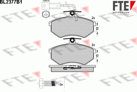 FTE BL2377B1 - Гальмівні колодки, дискові гальма autozip.com.ua