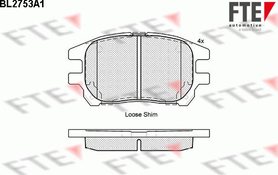 FTE BL2753A1 - Гальмівні колодки, дискові гальма autozip.com.ua