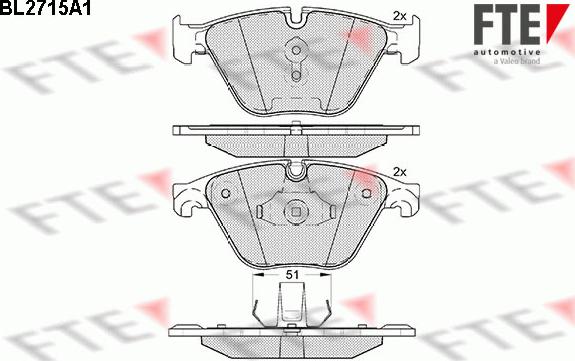 FTE BL2715A1 - Гальмівні колодки, дискові гальма autozip.com.ua