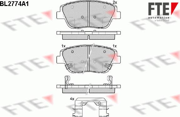 FTE BL2774A1 - Гальмівні колодки, дискові гальма autozip.com.ua