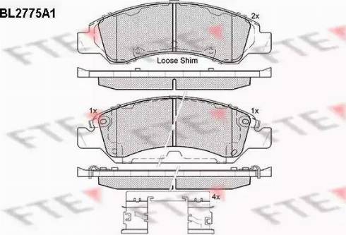 FTE BL2775A1 - Гальмівні колодки, дискові гальма autozip.com.ua