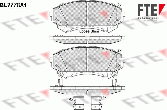 FTE BL2778A1 - Гальмівні колодки, дискові гальма autozip.com.ua