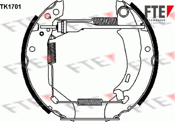 FTE TK1701 - Комплект гальм, барабанний механізм autozip.com.ua