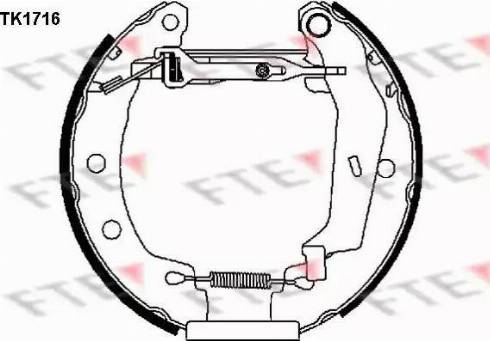 FTE TK1716 - Комплект гальм, барабанний механізм autozip.com.ua