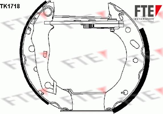FTE TK1718 - Комплект гальм, барабанний механізм autozip.com.ua