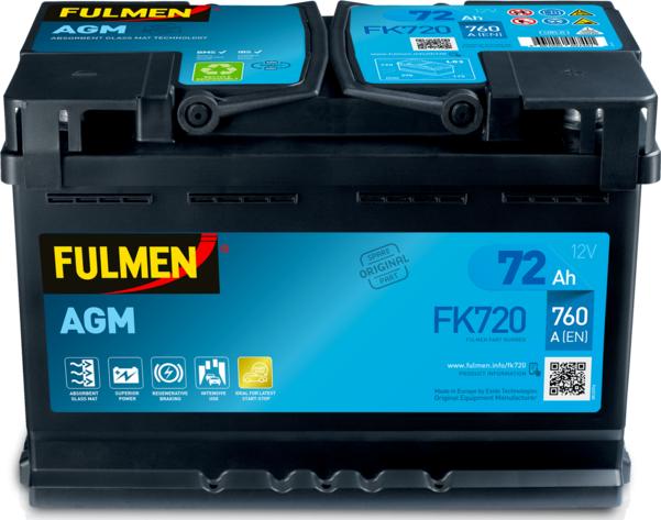 Fulmen FK720 - Стартерна акумуляторна батарея, АКБ autozip.com.ua