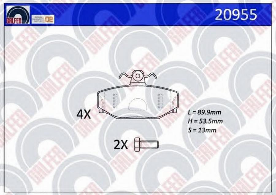 Galfer 20955 - Гальмівні колодки, дискові гальма autozip.com.ua