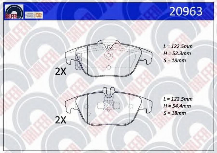 Galfer 20963 - Гальмівні колодки, дискові гальма autozip.com.ua