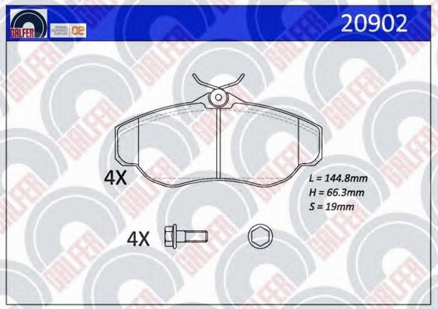 Galfer 20902 - Гальмівні колодки, дискові гальма autozip.com.ua