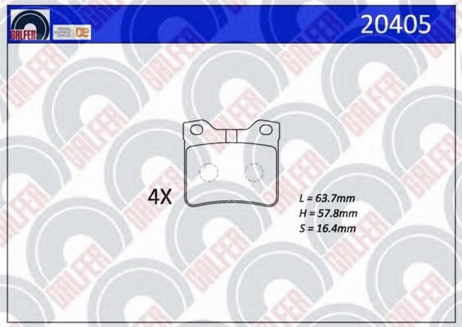Galfer 20405 - Гальмівні колодки, дискові гальма autozip.com.ua