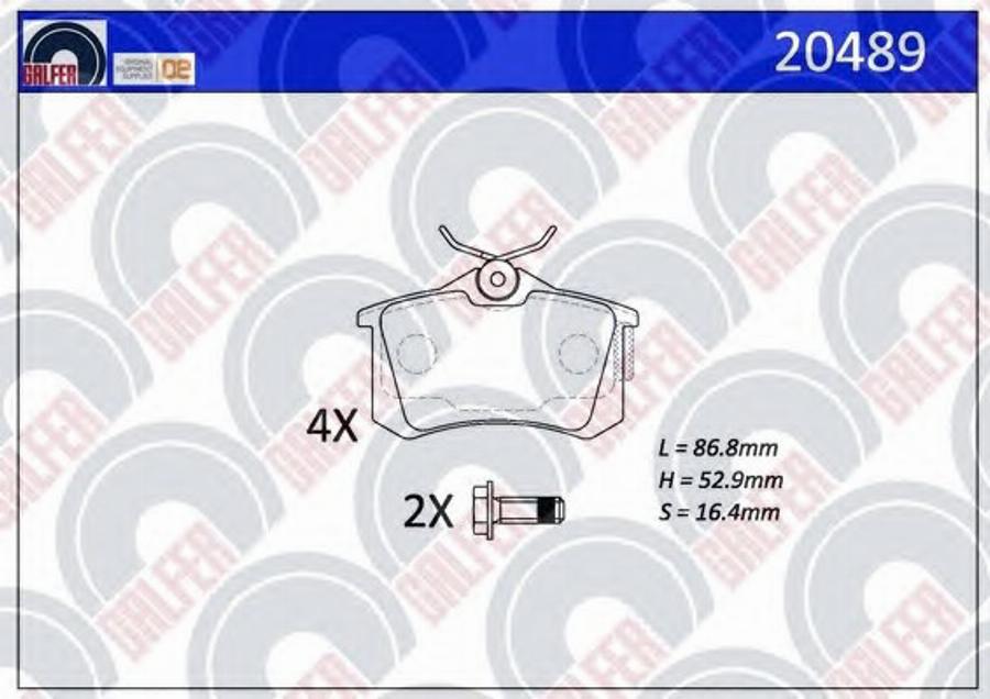 Galfer 20489 - Гальмівні колодки, дискові гальма autozip.com.ua