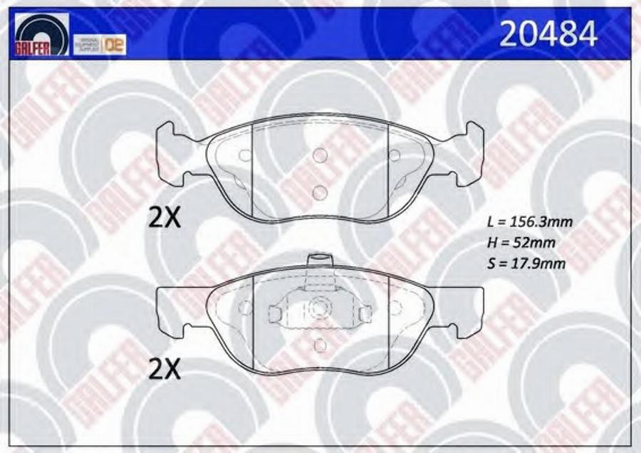 Galfer 20484 - Гальмівні колодки, дискові гальма autozip.com.ua