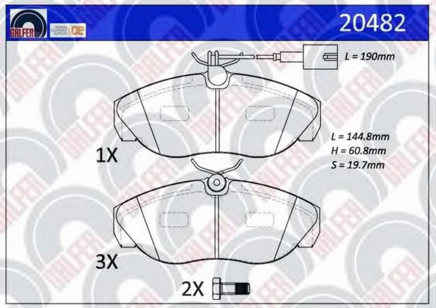 Galfer 20482 - Гальмівні колодки, дискові гальма autozip.com.ua