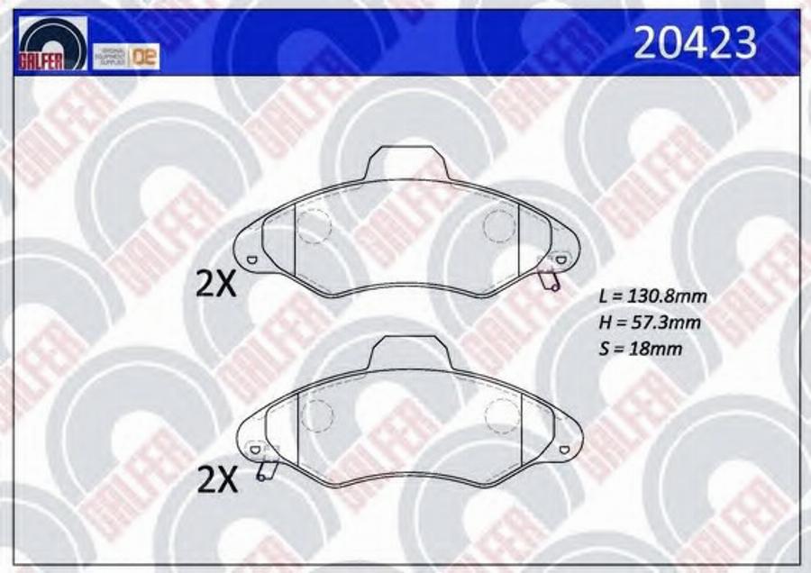 Galfer 20423 - Гальмівні колодки, дискові гальма autozip.com.ua