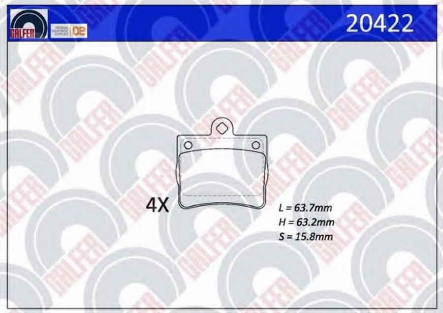 Galfer 20422 - Гальмівні колодки, дискові гальма autozip.com.ua