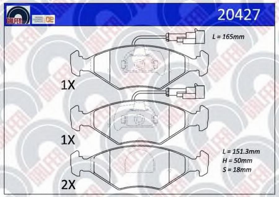 Galfer 20427 - Гальмівні колодки, дискові гальма autozip.com.ua