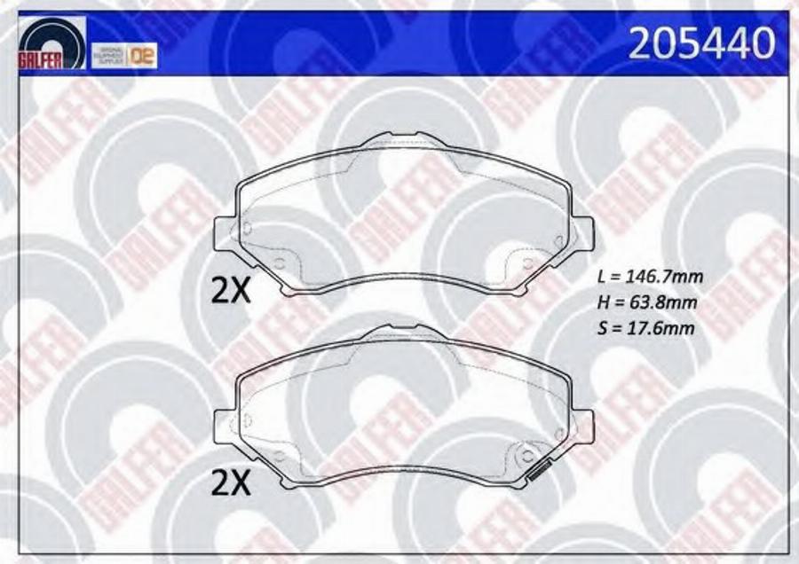 Galfer 205440 - Гальмівні колодки, дискові гальма autozip.com.ua