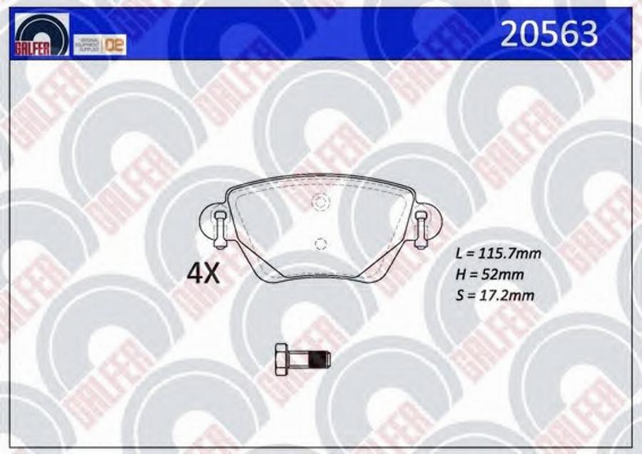 Galfer 20563 - Гальмівні колодки, дискові гальма autozip.com.ua