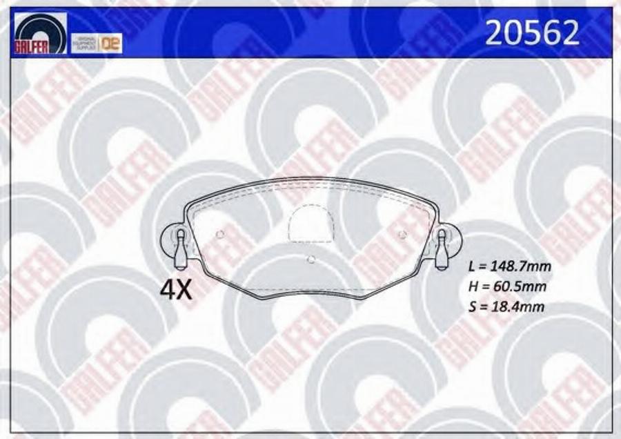 Galfer 20562 - Гальмівні колодки, дискові гальма autozip.com.ua