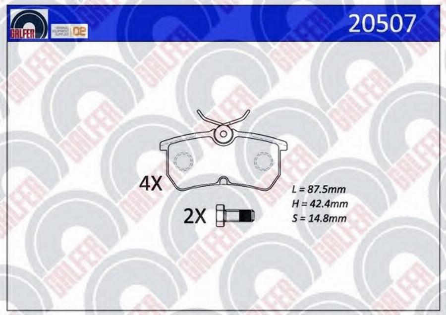 Galfer 20507 - Гальмівні колодки, дискові гальма autozip.com.ua