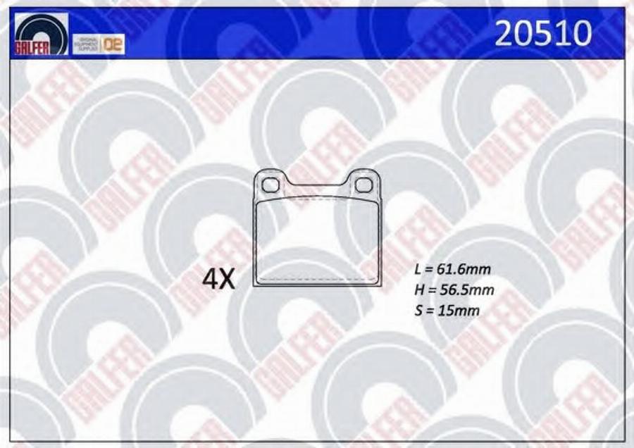 Galfer 20510 - Гальмівні колодки, дискові гальма autozip.com.ua