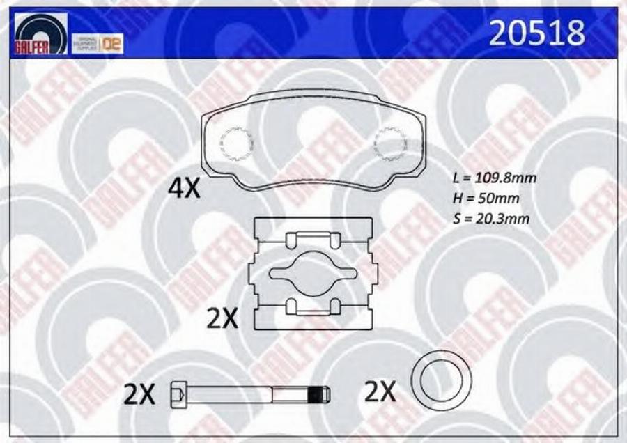 Galfer 20518 - Гальмівні колодки, дискові гальма autozip.com.ua