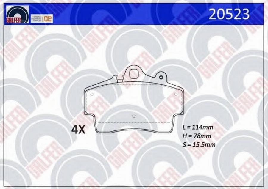 Galfer 20523 - Гальмівні колодки, дискові гальма autozip.com.ua