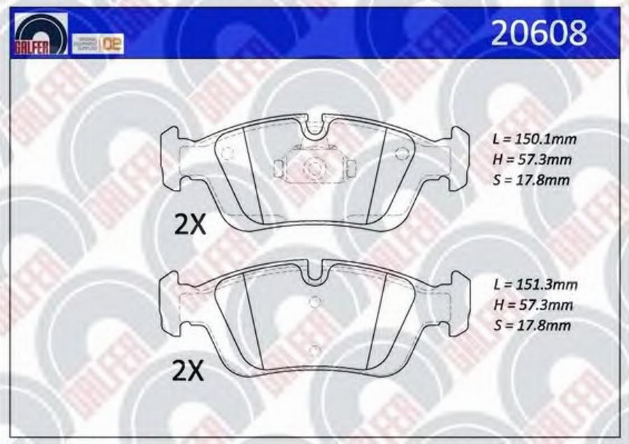 Galfer 20608 - Гальмівні колодки, дискові гальма autozip.com.ua