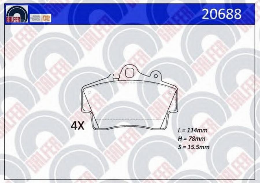 Galfer 20688 - Гальмівні колодки, дискові гальма autozip.com.ua