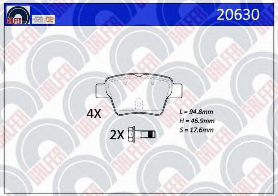 Galfer 20630 - Гальмівні колодки, дискові гальма autozip.com.ua