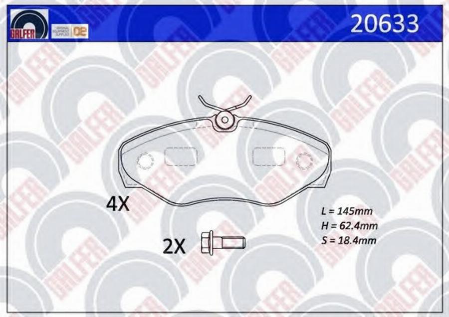 Galfer 20633 - Гальмівні колодки, дискові гальма autozip.com.ua