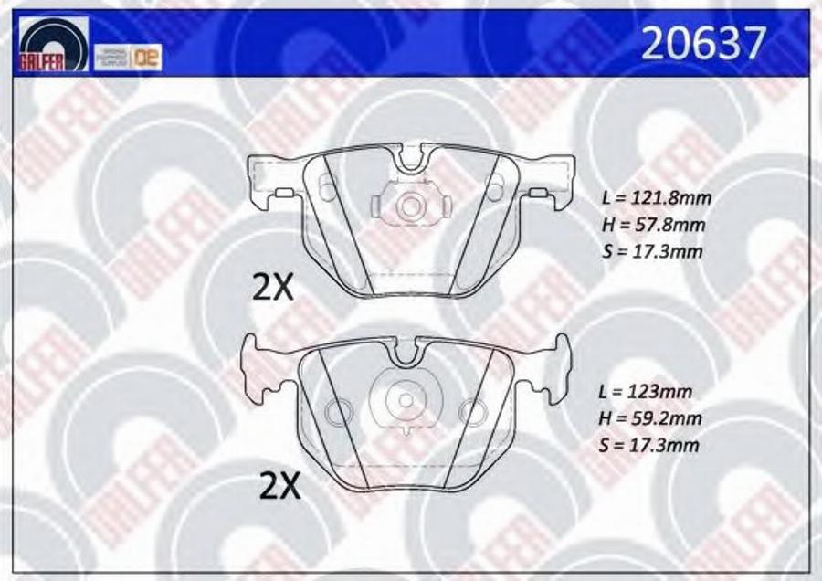 Galfer 20637 - Гальмівні колодки, дискові гальма autozip.com.ua
