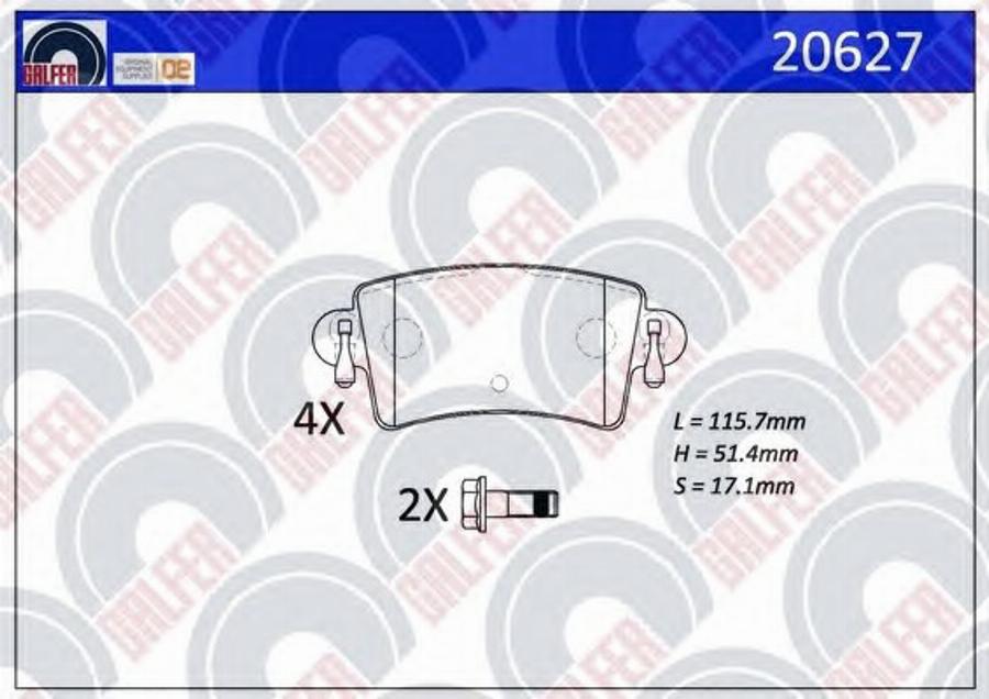 Galfer 20627 - Гальмівні колодки, дискові гальма autozip.com.ua