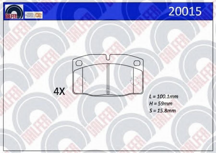 Galfer 20015 - Гальмівні колодки, дискові гальма autozip.com.ua