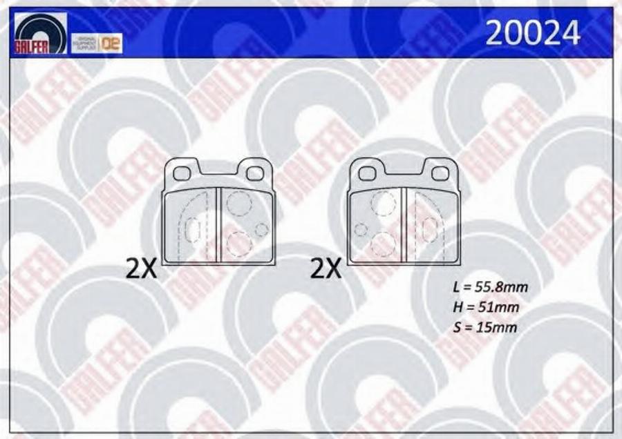 Galfer 20024 - Гальмівні колодки, дискові гальма autozip.com.ua