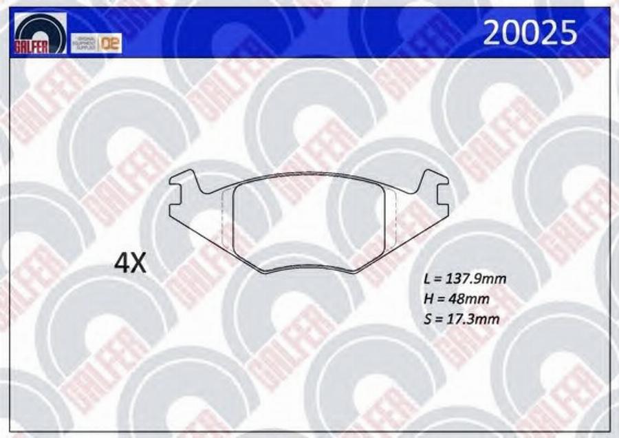 Galfer 20025 - Гальмівні колодки, дискові гальма autozip.com.ua