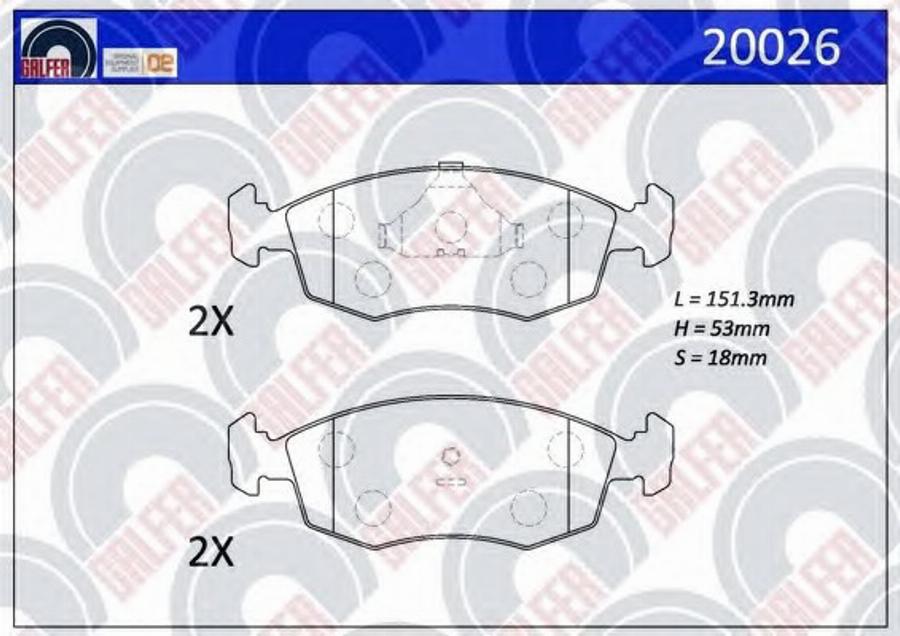 Galfer 20026 - Гальмівні колодки, дискові гальма autozip.com.ua