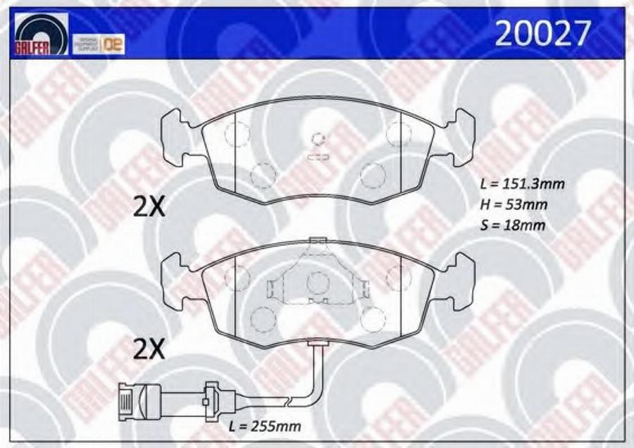 Galfer 20027 - Гальмівні колодки, дискові гальма autozip.com.ua