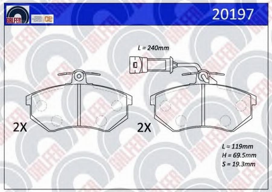 Galfer 20197 - Гальмівні колодки, дискові гальма autozip.com.ua