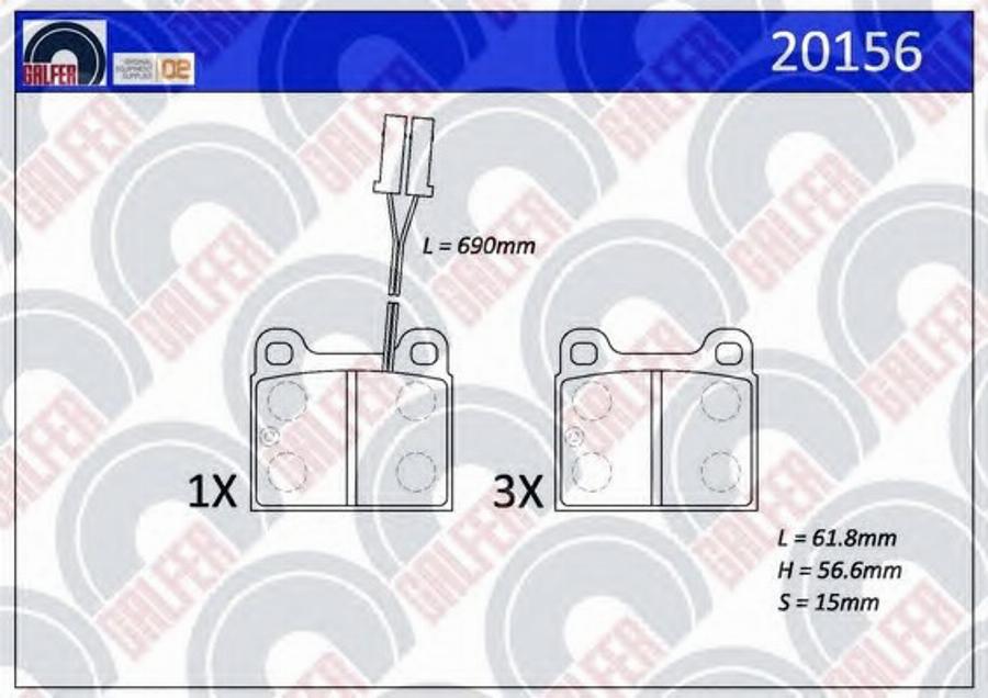 Galfer 20156 - Гальмівні колодки, дискові гальма autozip.com.ua