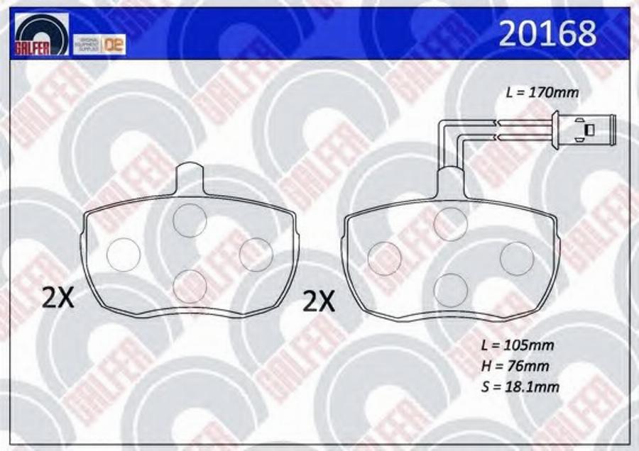 Galfer 20168 - Гальмівні колодки, дискові гальма autozip.com.ua