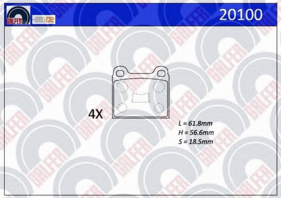 Galfer 20100 - Гальмівні колодки, дискові гальма autozip.com.ua