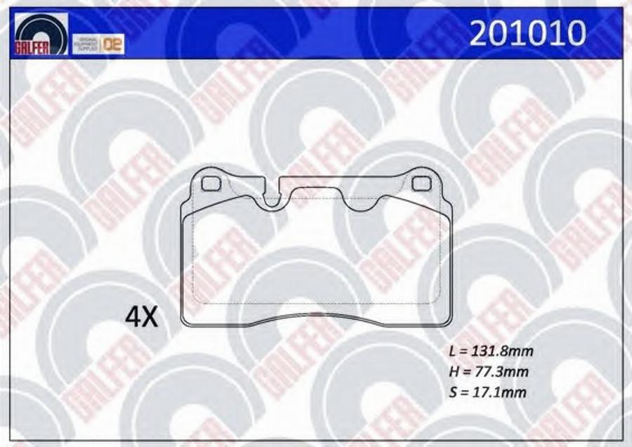 Galfer 201010 - Гальмівні колодки, дискові гальма autozip.com.ua