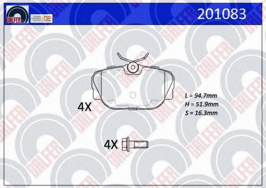 Galfer 201083 - Гальмівні колодки, дискові гальма autozip.com.ua
