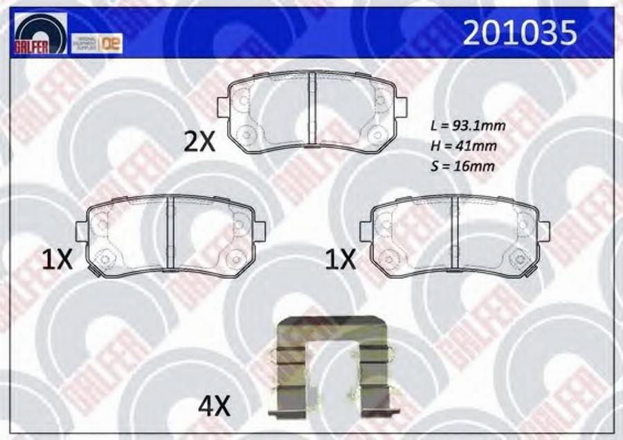 Galfer 201035 - Гальмівні колодки, дискові гальма autozip.com.ua