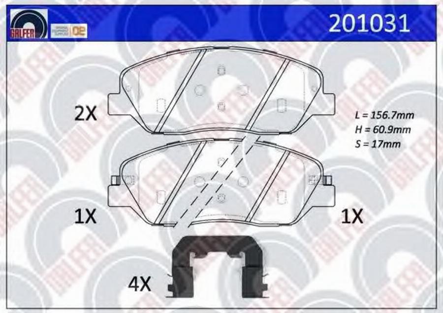 Galfer 201031 - Гальмівні колодки, дискові гальма autozip.com.ua