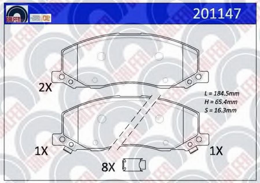 Galfer 201147 - Гальмівні колодки, дискові гальма autozip.com.ua