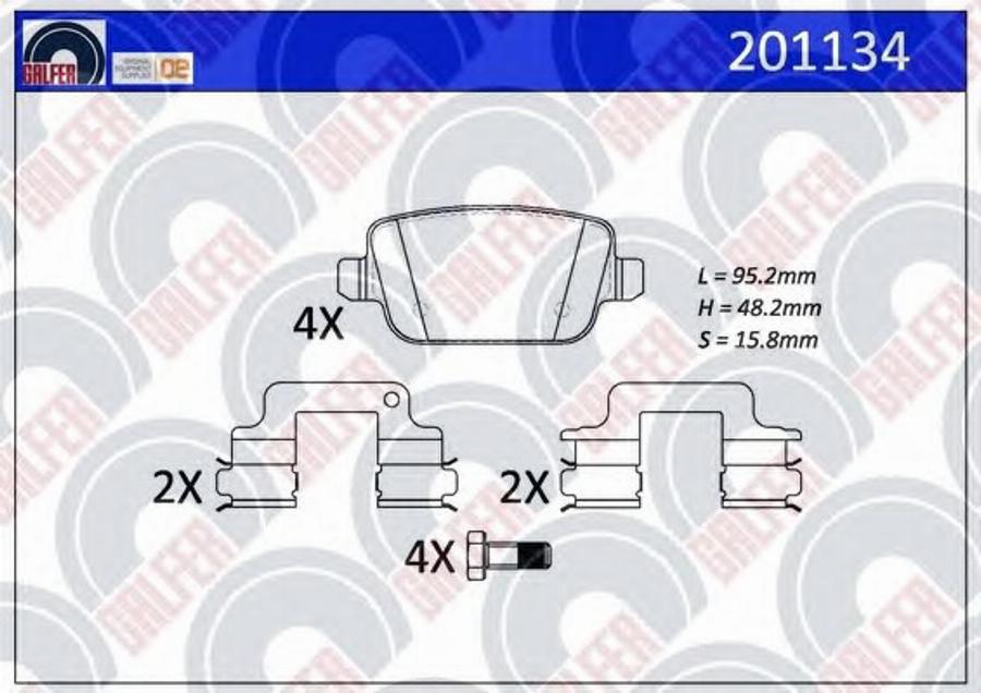 Galfer 201134 - Гальмівні колодки, дискові гальма autozip.com.ua