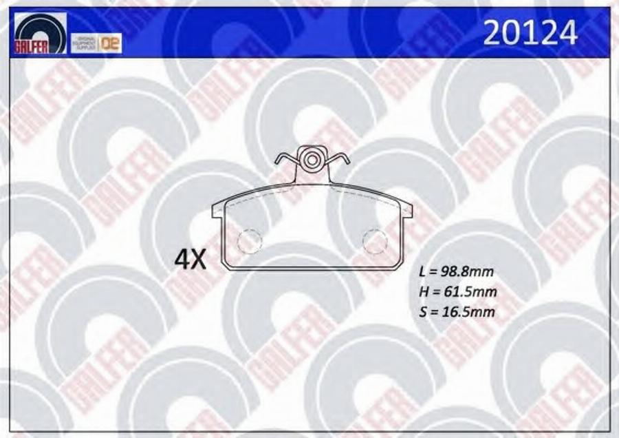 Galfer 20124 - Гальмівні колодки, дискові гальма autozip.com.ua